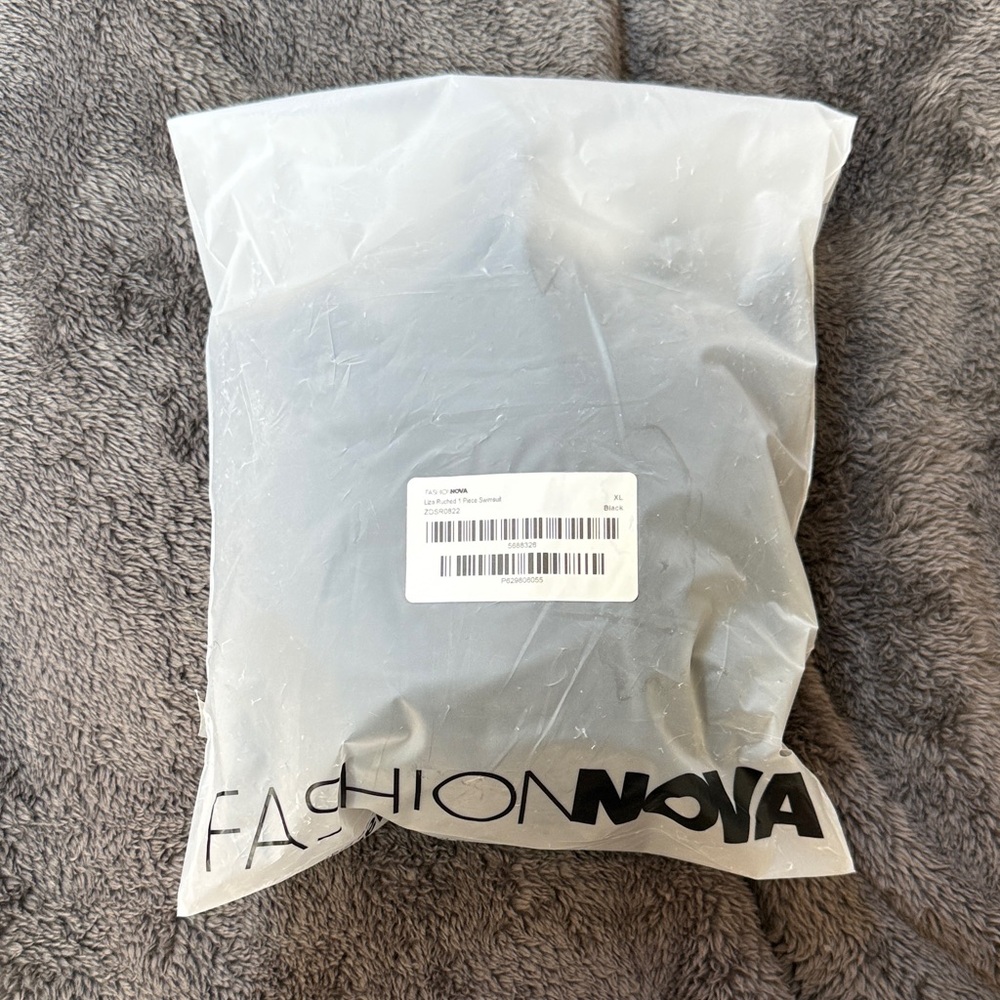 Fashion Nova Black Ruched One-Piece Swimsuit - Picture 6 of 6